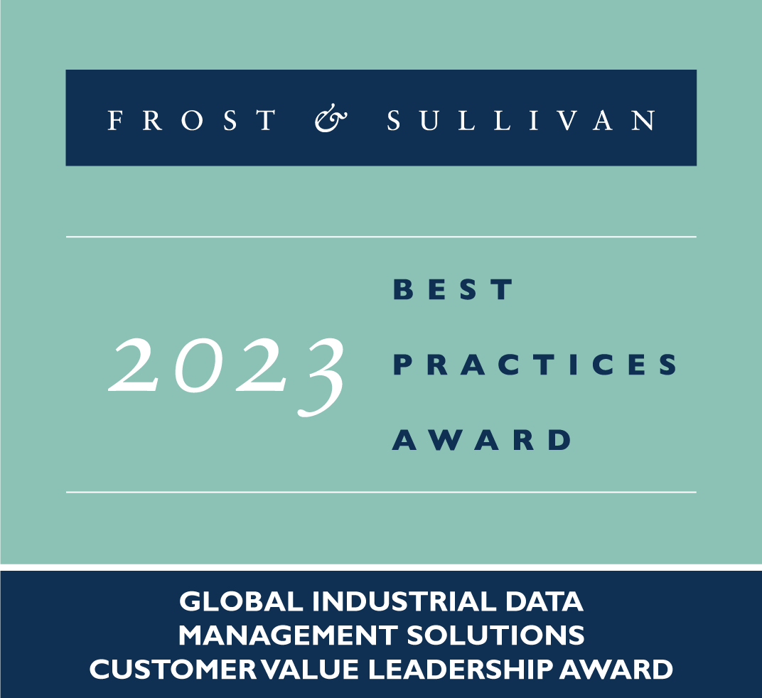 Frost & Sullivan 2023 Best Practices Award for Global Industrial Data Management Solutions - Customer Value Leadership Award